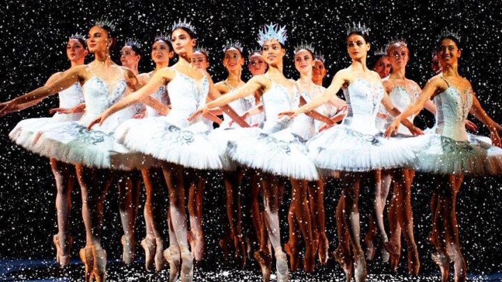Dancers in the Nutcracker performing on stage